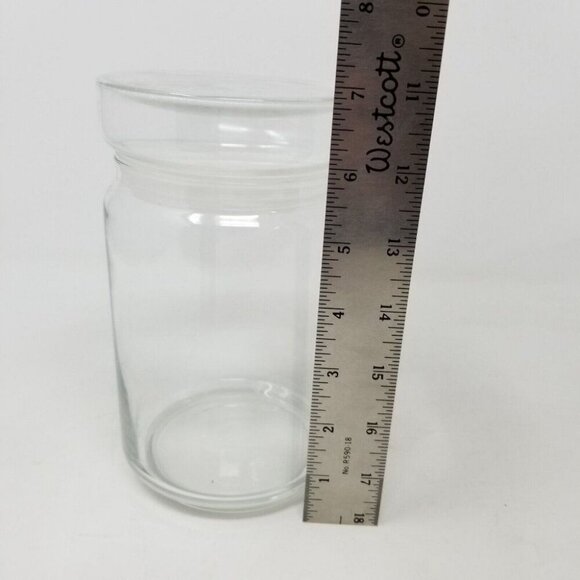 Clear Glass Jar & Unusual Lid Storage Use for Candles Candy Flour Sugar Coffee - Picture 9 of 10